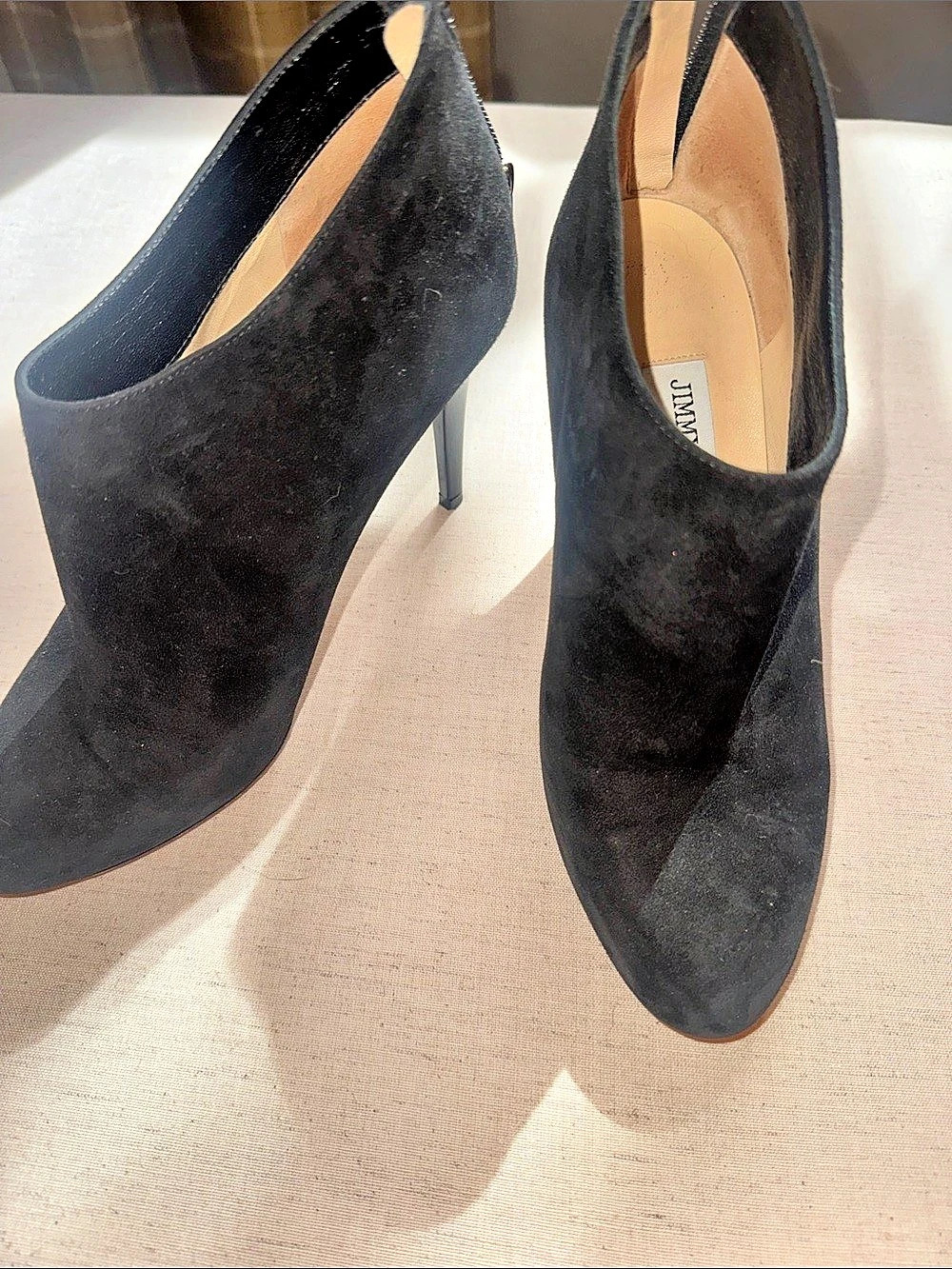 Jimmy Choo Pointed Toe Suede Booties Black EU 37